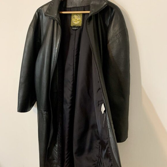 Women's Black Leather Jacket - Picture 2 of 7